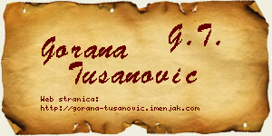Gorana Tušanović vizit kartica